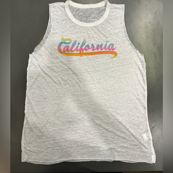 Chaser Brand White Muscle Tank Size Large 'California' - Picture 1 of 3